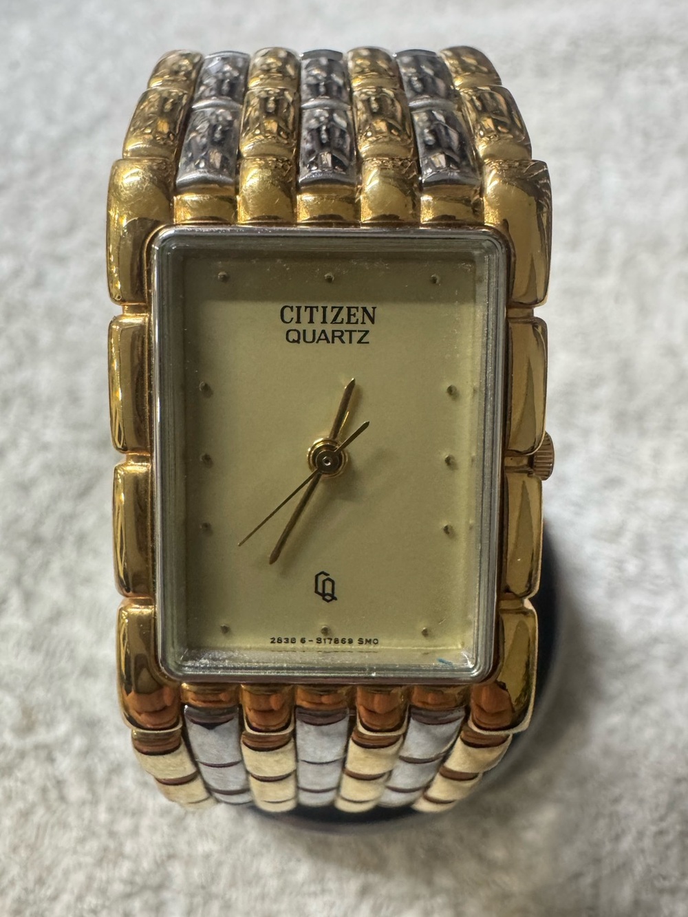 Citizen Two-Tone Gold and Silver Rectangular Bracelet Watch